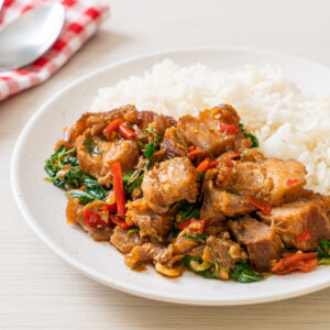 Crispy Pork Belly with Basil